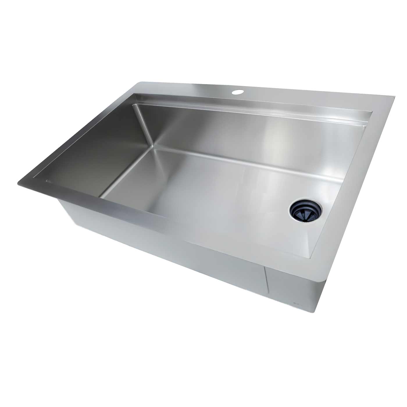 33&quot; Top Mount Workstation Sink - Right Offset Drain - Single Bowl (5TM