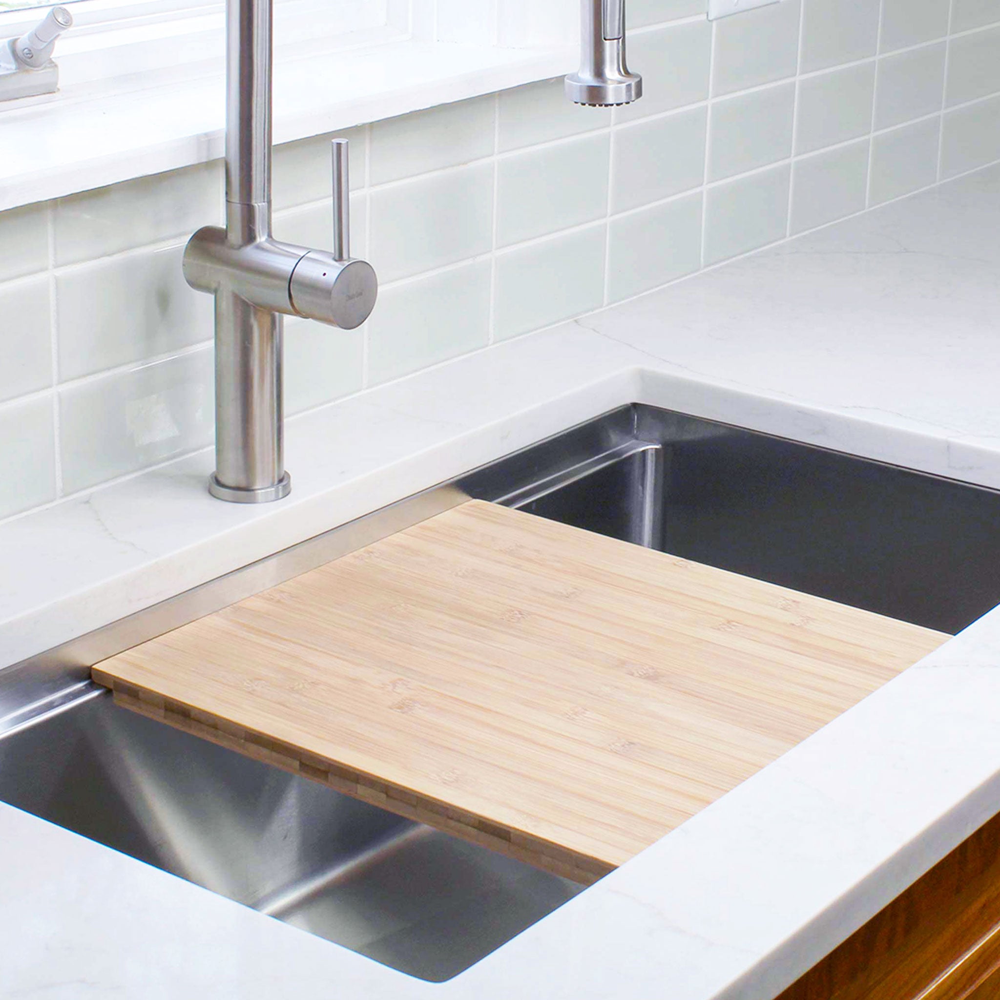 33 Workstation Sink - Single Bowl - Offset Drain Left (5LS33L) – Create  Good Sinks