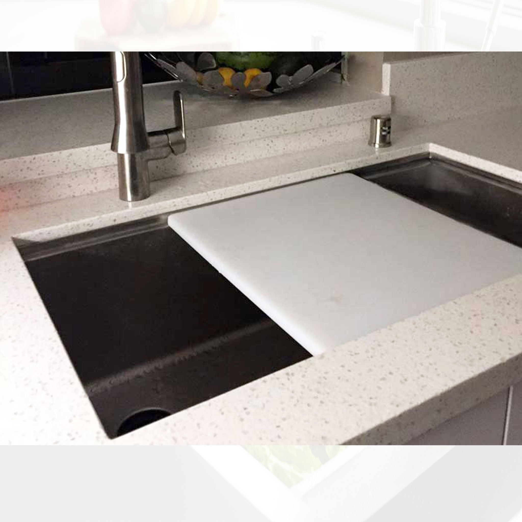 Workstation Sink Accessory - 15 Dishwasher Safe White Cutting Board (