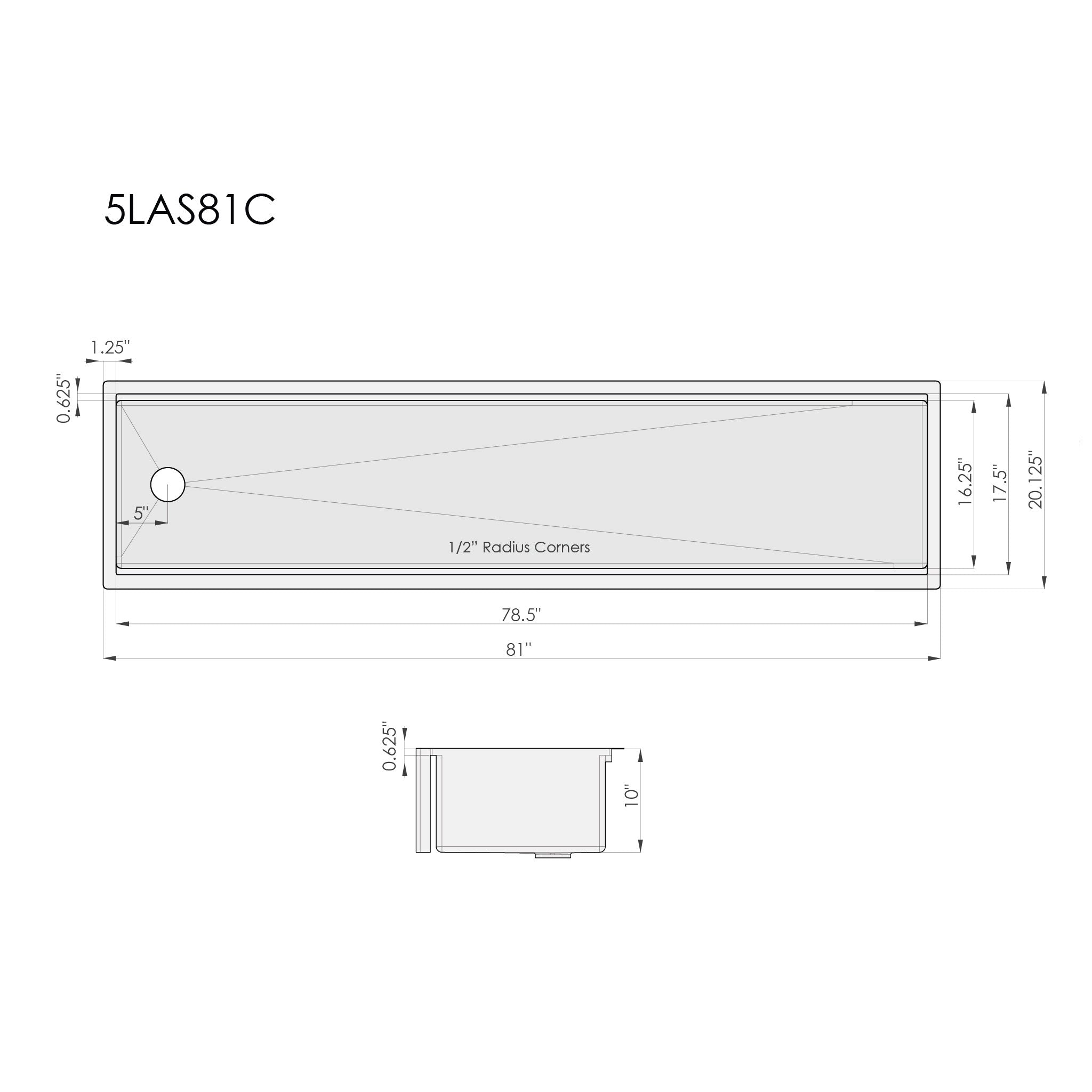 Dimensions for Create Good Sinks' 81" Apron Front Workstation Kitchen Sink