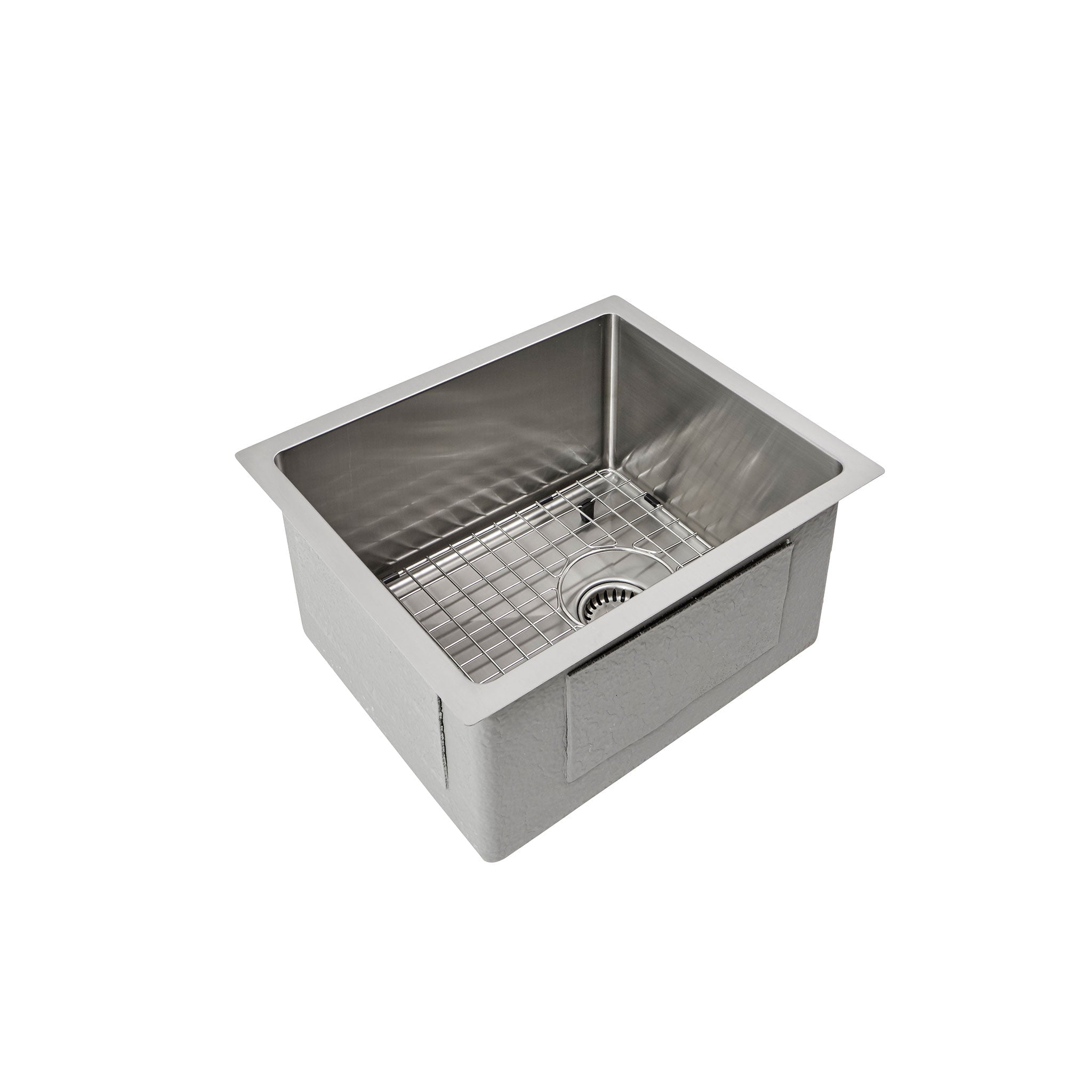 A Stainless Steel Prep Sink and a Seamless Drain manufactored by Create good Sinks with a Grid in the Basin