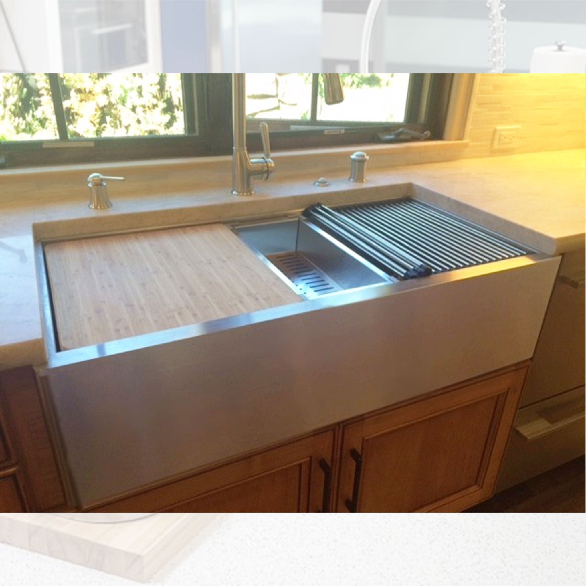 mDesign Modern Metal Kitchen Sink Dish Drying Rack / Mat - 2 Pack