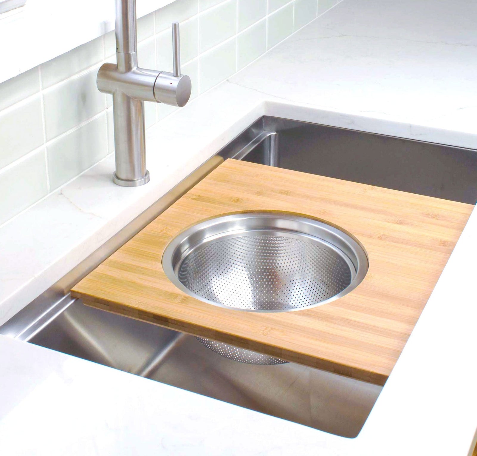 Workstation Sink Accessory 18 Bamboo Cutting Board With 11 Stainle 9072