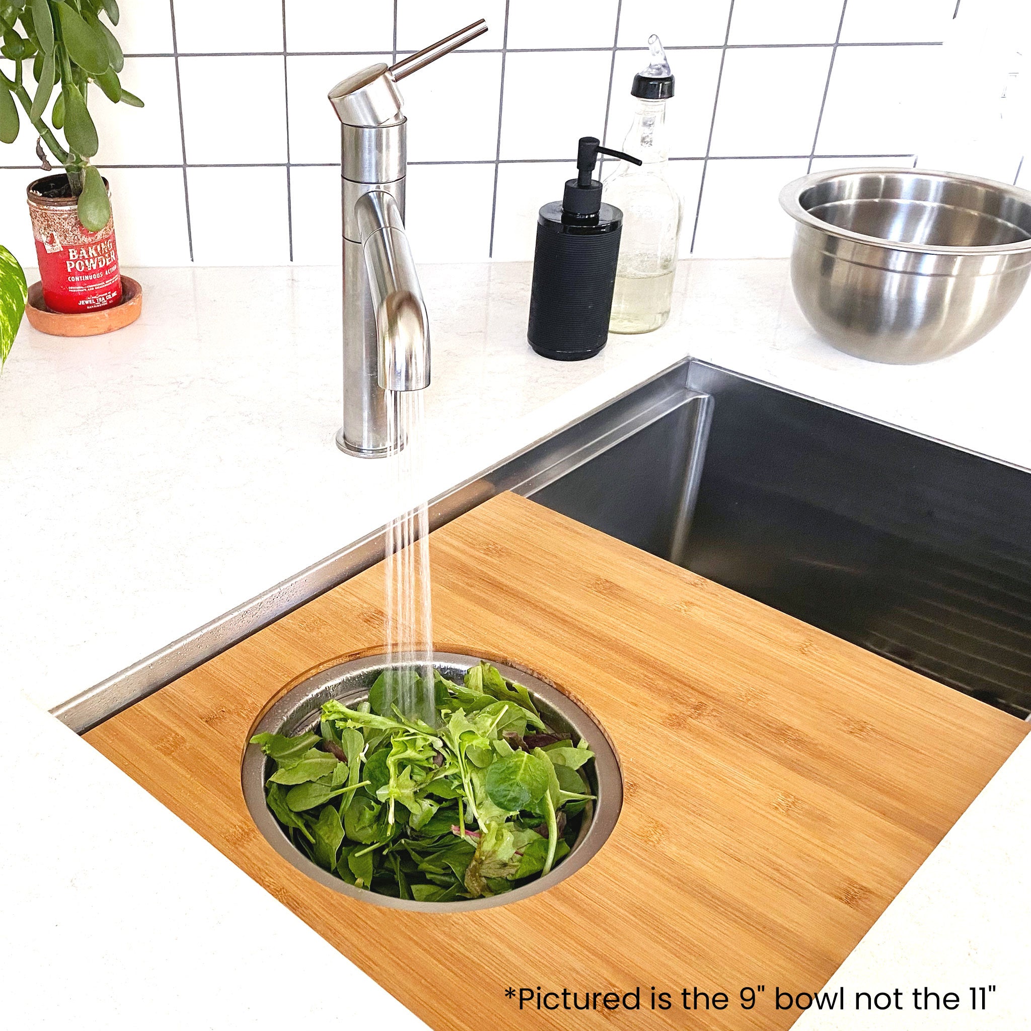 Workstation Sink Accessory - 18 Bamboo 4 Bowl Serving Board (LCB