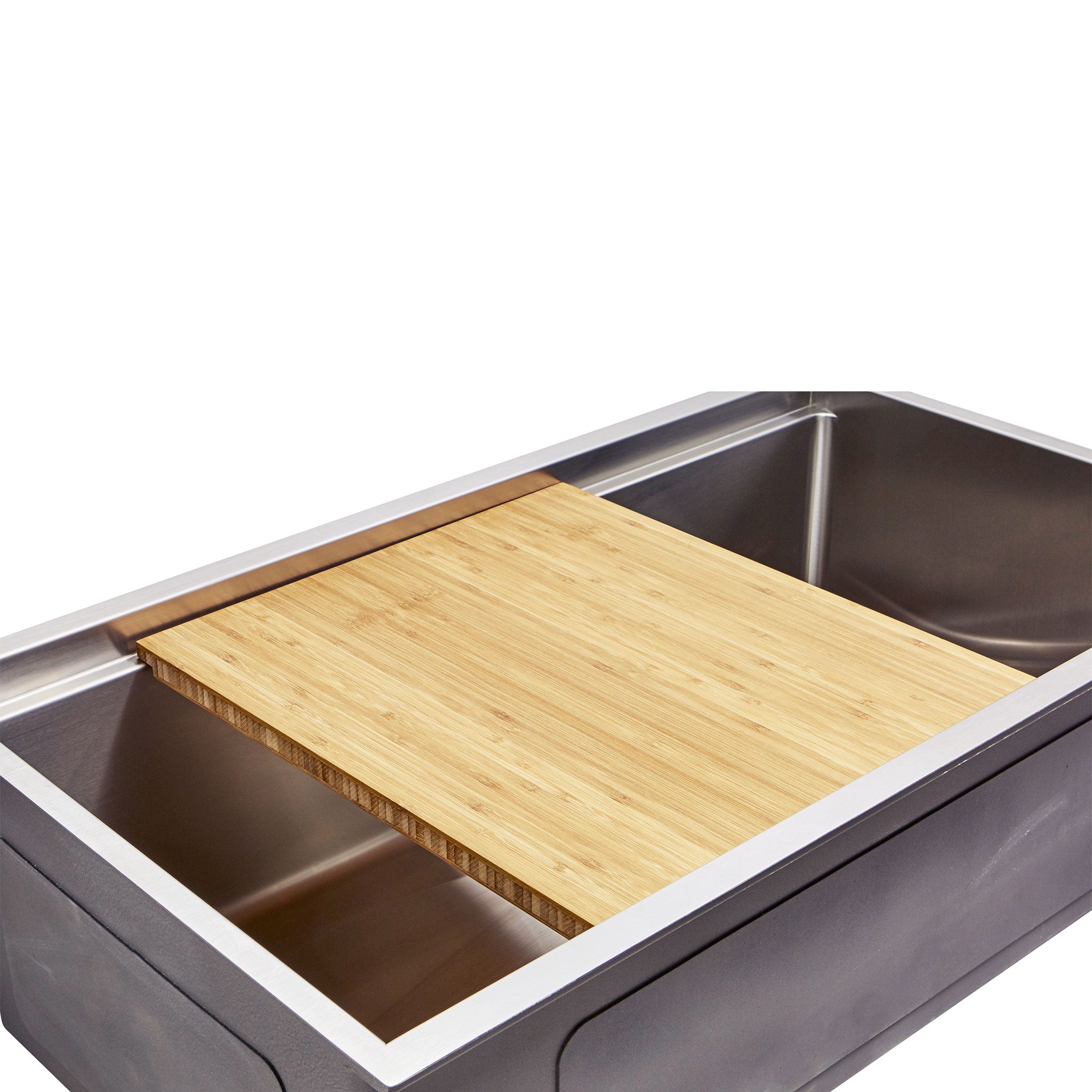 Classic Sink Accessory - 15 Bamboo Cutting Board with Silicone Coland