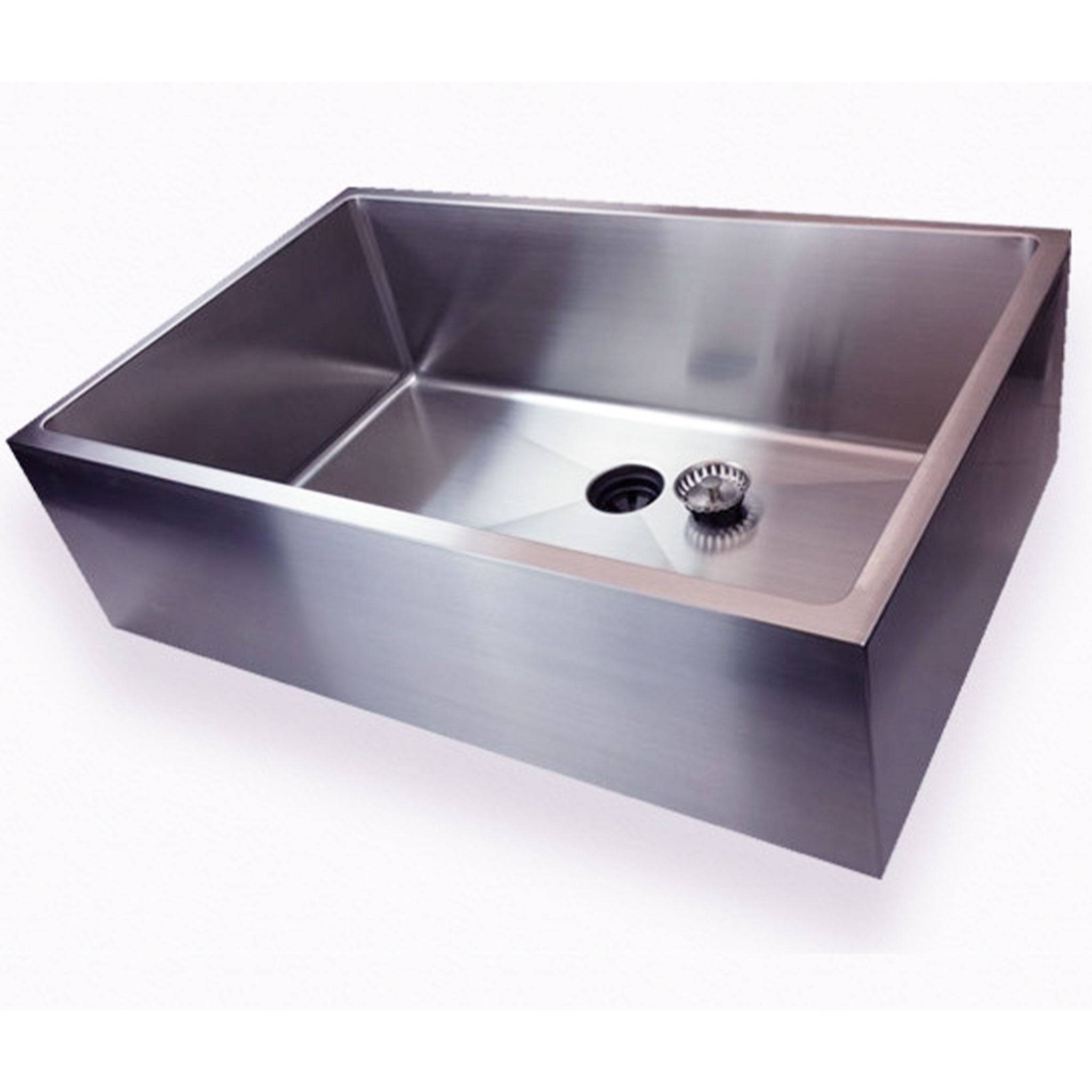 33” farmhouse solo tub stainless steel kitchen sink with solid drain