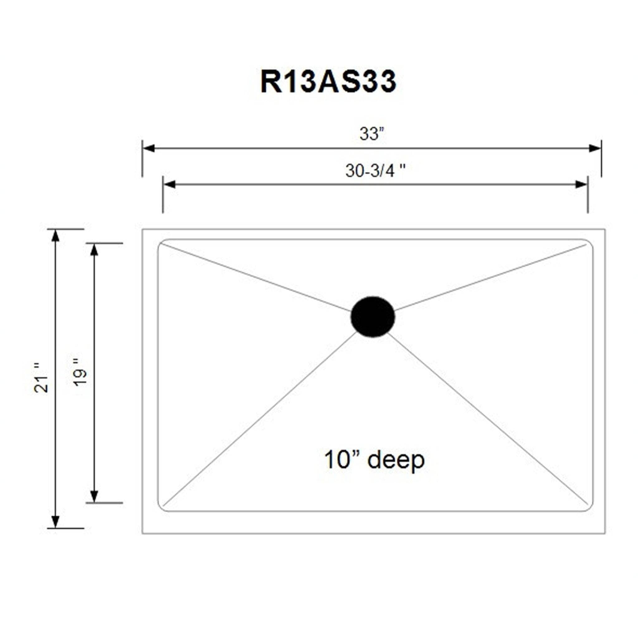 Apron Front Sink - Single Bowl - Center Drain, Stainless SInk, Create Good Sinks; 